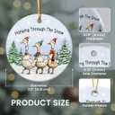 4 x Glow Duck Ornaments for Christmas Tree - 2024 Ceramic Ornament, Farm Animal Ornaments for Christmas Tree Decorations, Duck Decor (Goose)