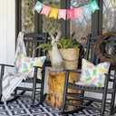 RABUSOFA Easter Pillow Covers 20x20 inch Set of 2 Easter Decoration Colorful Rabbit Throw Pillows for Bedroom Sofa Holiday Festivals Home Decor (Multicolor)