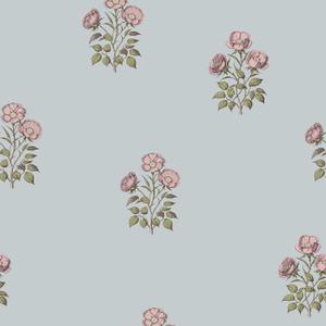 17.3" 590.5" Vintage Blue Floral Wallpaper Peel and Stick Boho Wallpaper Removable Waterproof Rose Pattern Contact Paper for Bedroom, Bathroom, Home Wall