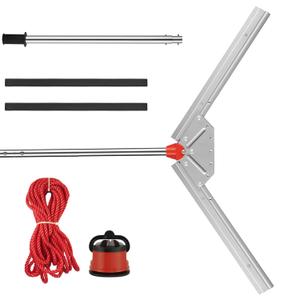 UBALANCE Pond Rake for Aquatic Weeds - Throwable Lake Weed Cutter, Sharp Blade with Cover, Lake Rake for Weeds 37" Cut, 59" Long Handle, 30FT Throw Line