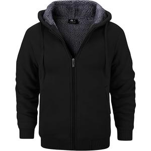 GEEK LIGHTING Men’s Fleece-Lined Zip Up Hoodie, Thick Hooded Jacket Winter Warm Athletic Sweatshirt (Size XL, Black)