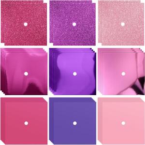 2 x Gersoniel 36 Sheet Construction Paper for DIY Graduation Cap Decoration 2026 Grad Hat Topper Blank Grad Cap Cover Cardstock Metallic Glitter Card Stock Paper 250gsm/92lb(Pink Color)