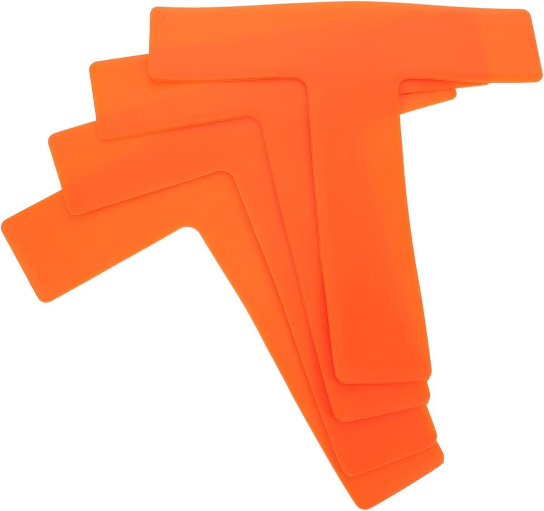 DOITOOL 4pcs T-Shape Spot Marker Pads for Soccer and Tennis Field Training, Orange Flat Ground Markers for Outdoor Sports Practice, Sturdy Training Supplies for Skill and Positioning