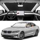 SLOGENTO Custom Fit Windshield Sun Shade for BMW 3-Series 2019-2026, Blocks UV & Heat, Front Window Sunshade, Easy Fold & Store