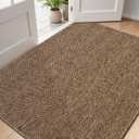 DEXI Dirt Trapper Door Mat, 31x60 Washable Doormat, Dirt Resistant and Absorbent, Easy Clean Low-Profile Floor Rugs for Entryway, Front Door, and Inside Entrance, Brown
