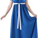 Spooktacular Creations Halloween Regency Dress Costume for Women, Bridgerton Dress Empire Waist Victorian Ball Gown (X-Large, Blue)