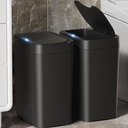Vanpopubs 2 Pack 2.7 Gal Bathroom Trash Can with Lid, Automatic Trash Can Small Smart Garbage Can Touchless, Slim Motion Sensor Waterproof Plastic Trash Bins for Bedroom Office Kitchen Toilet Black