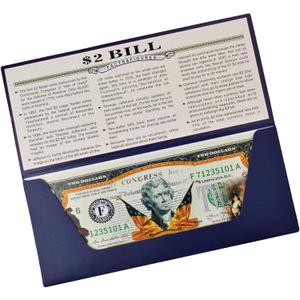250th Anniversary Collectible $2 Bill | Independence Day 2 Dollar Bill Uncirculated Commemorative Coin Declaration of Independence