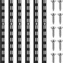 MorningRo 6 Pcs Dual Track Upright Wall Shelving System Heavy Duty Support System Twin Slot Shelf Rail Shelf Standards for Pantries Linen Closets Laundry Rooms(Black,47.5 Inch)