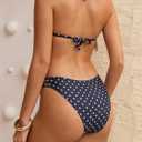 Women's Triangle String Bikini Sets Two Piece Halter Swimsuits Tie Lace Trim Cheeky Bathing Suits Swimwear (Black, S)