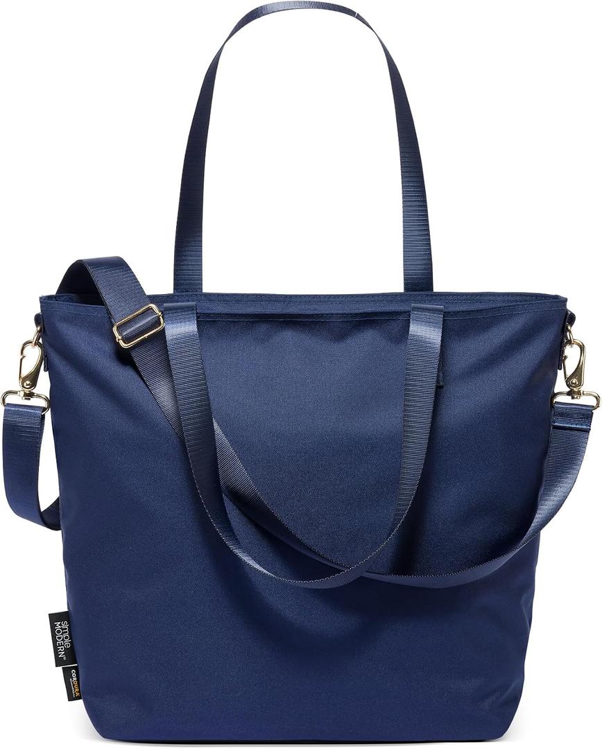 Simple Modern Tote Bag for Women, Navy Blue