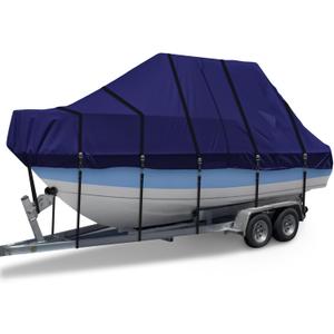 900D T Top Boat Cover -Heavy Duty Waterproof Trailerable Center Console Boat Cover fits for 22-24' Long, Beam Width Up to 108", Navy