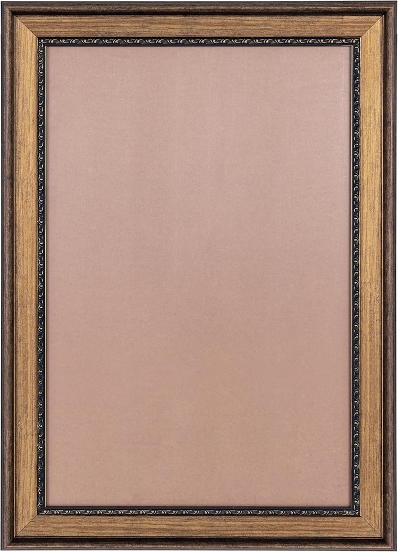 Bronze Vintage A2 Wall Picture Frames for Photo Display: Victorian Picture Frames 16.5x23.4 for Canvas Painting, Diploma, Artwork, Poster, Puzzles, Classic Baroque Gallery Wall Photo Frames