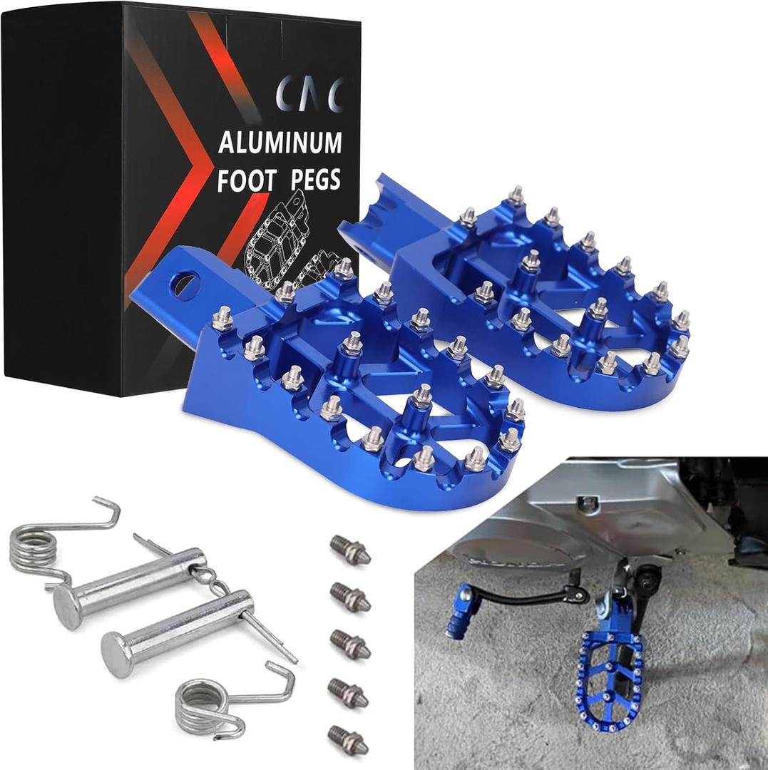 JFG RACING Dirt Bike Foot Pegs,Universal CNC Motorcycle Pit Mini Bike Pegs for YZ PW TW TTR 50 65 70 80 85 100 110 Tao Tao DB-X RFZ Lifan KAYO - Blue
