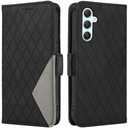 MEUPZZK for Samsung Galaxy A54 5G Wallet Case, Embossed Geometric Premium PU Leather [Kickstand] [Card Slots] [Wrist Strap] [6.4 inch] Phone Cover for Samsung A54 5G (XXF-Black)