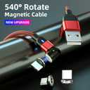 540 Rotation Magnetic Charging Cable (7-Pack, 1.6ft/3.3ft/3.3ft/6.6ft/6.6ft/10ft/10ft) - 3 in 1 Magnetic Phone Charger Compatible with Micro USB, Type C etc