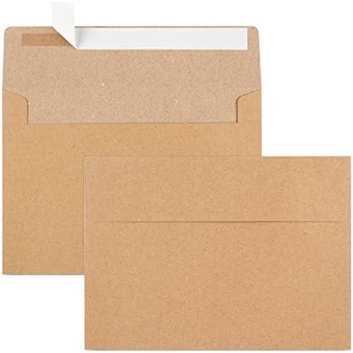 50 Pack Brown Kraft Envelopes, 5x7 Envelopes for Invitations, A7 Invitation Envelopes for Personalize Gift Cards, Wedding, Baby Shower, Birthday Party
