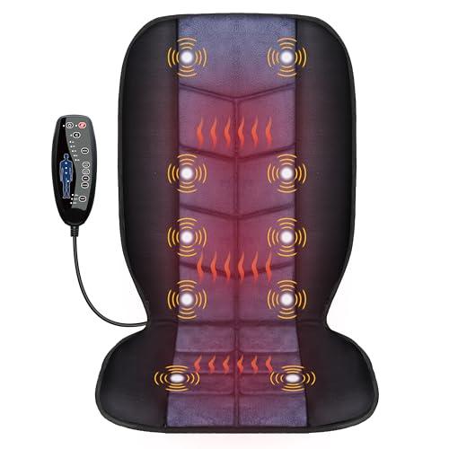 CILI Massage Chair Pad,Back Massager with Heat,Massage Seat Cushion with 10 Vibration Motors,30-60-90 Minutes Heating Options,Chair Massager for Office Chair, Home Office Use