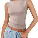 Imily Bela Womens Going Out Casual Tank Tops 2025 Trendy Summer Basic Sleeveless Backless T Shirts Cute Slim Fit Y2K Tee, Pack of 2
