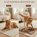 Snuffle Mat for Dogs Interactive Feeding Mat for Slow Eating, 23.6 in x 23.6 in, Mental Stimulation & Boredom Relief (Beige Brown)