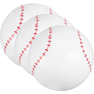 YARNOW 3pcs Inflatable Beach Inflatable Baseballs for Outdoor Pool Parties and Easy to Inflate and Deflate Fun