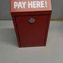 Cash Money Box with Slot – 10.2In Metal Donation Box with Lock for Cash Deposit,Wall Mounted Money Drop with Lock and Slot for Home/Farm/Office/Outdoors(Red)