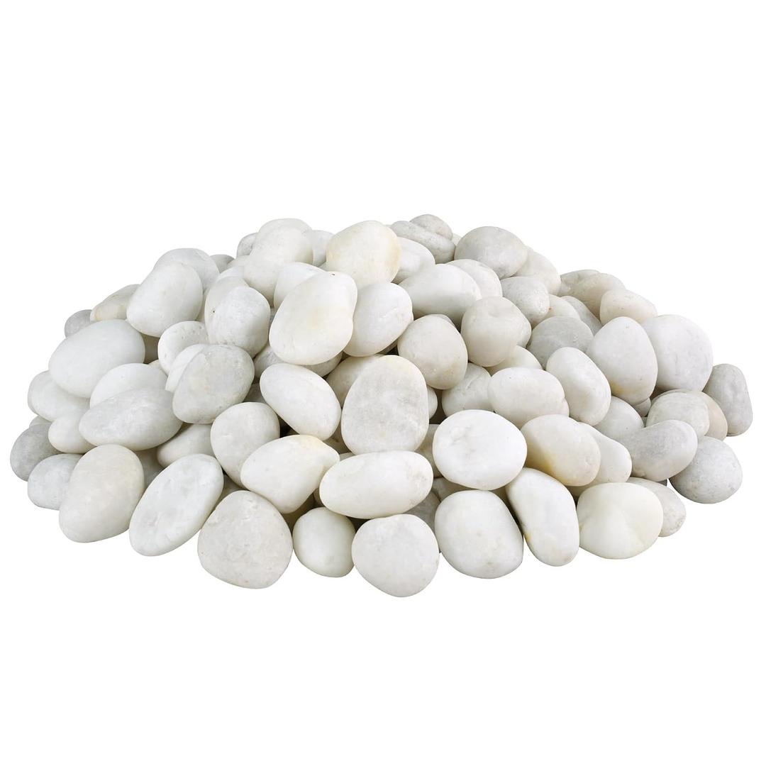 40lbs White River Rocks, 1-2 Inch Natural Pebbles for Plants, Hand-Picked Premium Stones for Landscaping and Garden Design, Fish Tank, Flower Pots, Pathways and Backyard