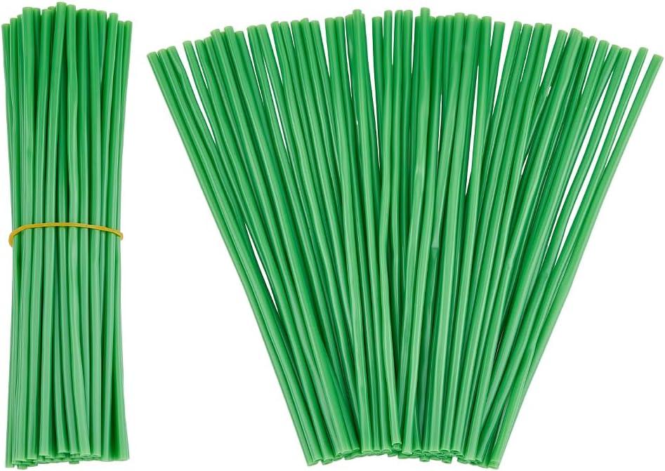 SUPERFINDINGS 100PCS Green Tubing Roll Flower Tubes 8.26inch~8.46inch Length Flower Bouquets Artificial Accessories Afloral Stems Simulation Lotus Stem for Bundling Artificial Flower Making