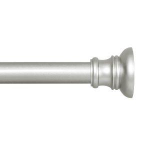 Kenney Nicholas Twist & Fit No Tools Tension Curtain Rod, 28 to 48 Inch Brushed Nickel Silver Extendable Rod, Easy Install