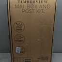 Step2 Lakewood Mailbox & Post, Weather Resistant, Large Outdoor Mailboxes, Made of Durable Plastic, Easy to Install, Flag Included, Black/Brown (Standard (T2)