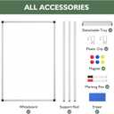 Magnetic Whiteboard Easel Stand, Dry Erase 36 x 24 White Board with Height Adjustable Tripod Stand, 3' x 2' Flipchart Easel Stand Presentation Board, 6 Magnets, 1 Eraser, 2 Pens