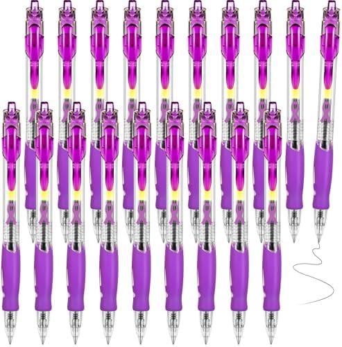 Gersoniel 23 Pcs Purple Ribbon Ballpoint Pen Pancreatic Cancer Awareness Pens Domestic Violence Awareness Retractable Pen Gifts Bulk Alzheimer Overdose for Society Charity Events Party Favors