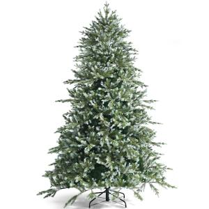 8ft Hinged Artificial Christmas Spruce Tree w/ 1658 Mixed PE & PVC Tips