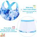 Cutemile 5-16 Years Girls Two Piece Tankini Swimsuit with Boyshort Bathing Suit Quick Dry Beach Swimwear (Blue)