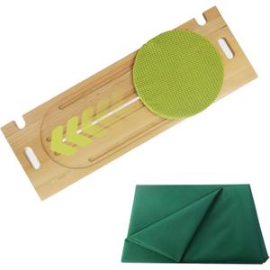 Slide Transfer Board with Track Pulley Turntable-Include Slide Sheet, Safe and Effortless Assist for Seniors and Rehabilitation Users, Wheelchair to Bed/Toilet/Car/Chair, 31.5" x 11.2" x 1.4"