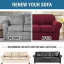 H.VERSAILTEX 4 Piece Stretch Sofa Covers for 3 Cushion Couch Covers for Living Room Furniture Slipcovers (Base Cover Plus 3 Seat Cushion Covers) Upgraded Thicker Jacquard Fabric (Sofa, Burgundy)