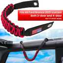E-cowlboy Roll Bar Grab Handles Paracord Grip Handle for Ford Bronco 2021 2022 2023 2024 2-Door 4-Door Interior Accessories Premium Paracord US Flag (Red 2 Pack)
