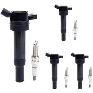 muge racing 4-Pack Ignition Coil UF651 and Iridium Spark Plugs C1804 Compatible with Hyundai Elantra 2011-2016 1.8L, Kia Soul 2012-2018 2.0L, Replaces 5C1861 9723 GN10633 9686 50146