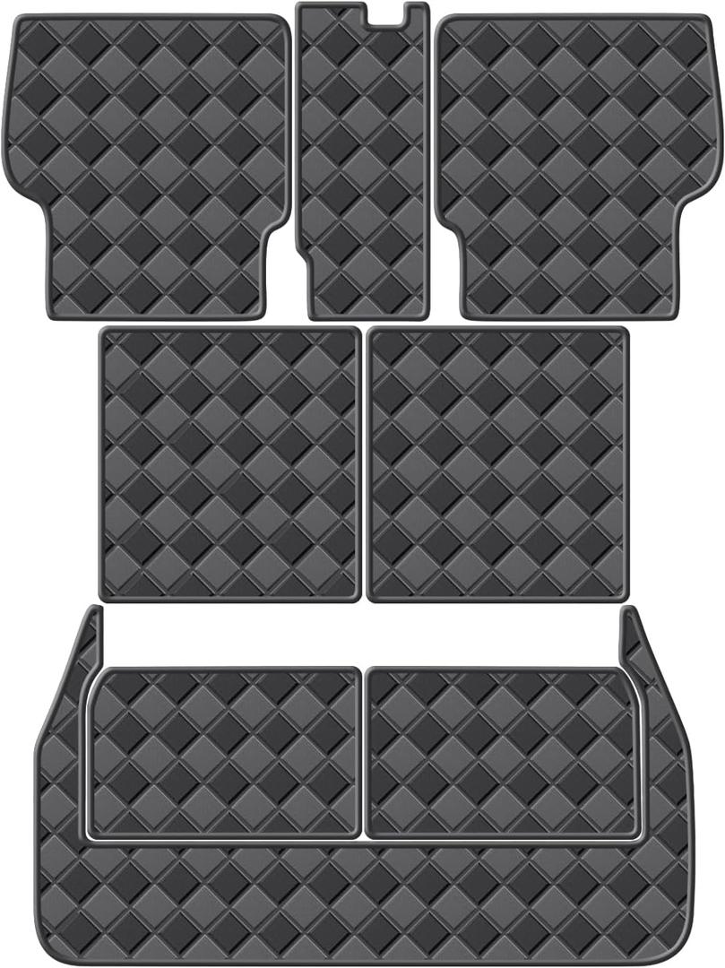 Cargo Mat for 2022-2024 Lexus LX600 7 Seats Trunk Mat & 2ND+3RD Row Rear Backrest Mat, All Weather Rear Cargo Liner Back Seat Cover Protector