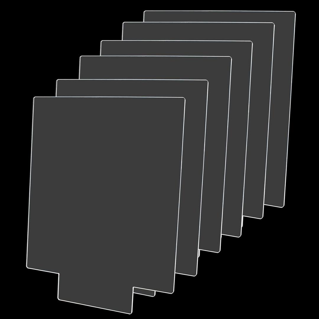 6pcs 2mm Acrylic Blanks for Light Base, Rectangle Shaped Acrylic Sheet Acrylic Panel Sign Blank with Protective Film, Clear Plastic Blanks for LED DIY Display Projects Craft