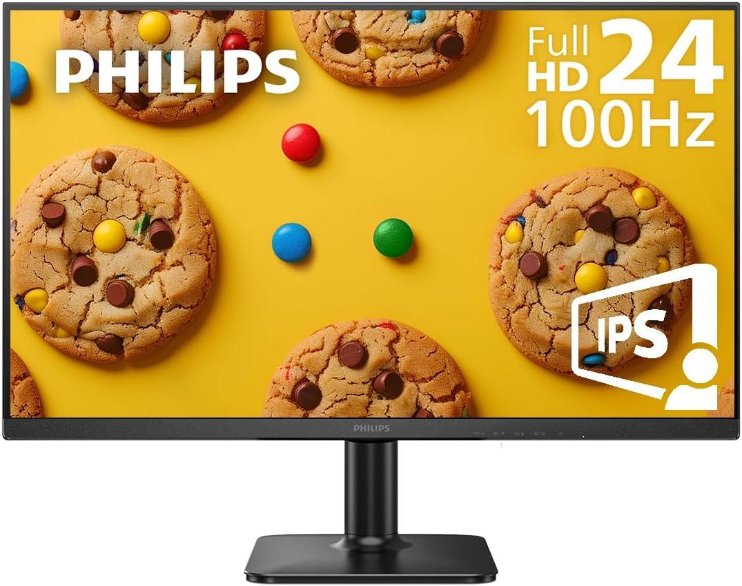 PHILIPS 24E2N1100B 24 inch IPS FHD (1920 x 1080) 100Hz Gaming Office Monitor, VESA, HDMI x1, VGA Port x1, Eye Care, 