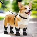 Allroaring Dog Suspender Boots, Waterproof Dog Rain Boots, Puppy Snow Shoes for Winter, Anti Dirt Pants with Shoes, Adjustable Suspender Pants for Outdoor Walking, Size XS