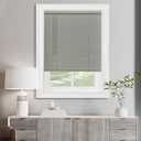 Cordless Light Filtering Mini Blind - 35 Inch Width, 64 Inch Length, 1" Slat Size - Grey - Cordless GII Morningstar Horizontal Windows Blinds for Interior by Achim Home Decor