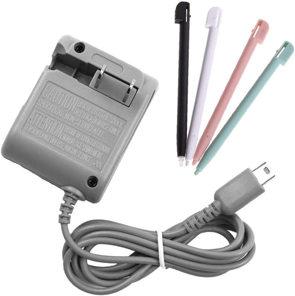 DS Lite Charger Kit, AC Power Adapter and Stylus Pen for Nintendo DS Lite Systems, Wall Travel Charger Power Cord Charging Cable 5.2V 450mA
