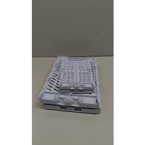 Plastic Storage Baskets for Desk Organizing, Office Drawer Organizer, 2 Medium+2 Small Durable Folding Storage Crate for Home Kitchen Classroom Office Bedroom and Bathroom Storage (Blue)