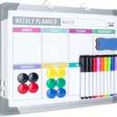 Mr. Pen- Magnetic Weekly Erase Board, 12" x 16", Double-Sided with Markers