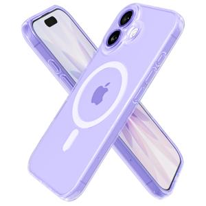 oakxco for iPhone 17 Case Clear Magnetic, [Compatible with Magsafe] Ultra Slim Thin Transparent Silicone Mag Safe Phone Case, Non-Yellowing Plastic Soft TPU Shockproof Bumper, Purple Lavender
