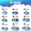 COMMOUDS Foldable Dog Pool, Collapsible Hard Plastic Dog Kiddie Swimming Pool, Portable Pet Bath Tub Wading Pools for Kids and Puppy Small Medium Large Dogs(71inch.D x 12inch.H)