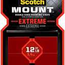 Scotch Extreme Mounting Strips, Double-Sided Heavy Duty Tape, 8 Strips, 1 in x 3 in, Use Instead of Nails or Screws, Works on Painted surfaces, Metals, Acrylic, Hard Plastics and More (414H-ST), 3 Pack