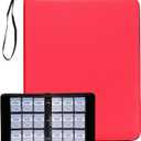 Card Binder  720 Capacity, Zippered Trading Card Holder for MTG, Sports & Collectible Cards  Acid-Free, Durable & Travel-Friendly Storage (Red, 9 Pocket)